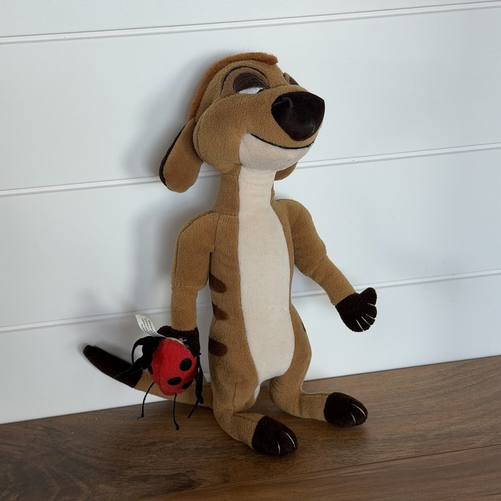 Disney The Lion King Timon Meerkat Plush With Ladybug Stuffed Animal Toy 11"